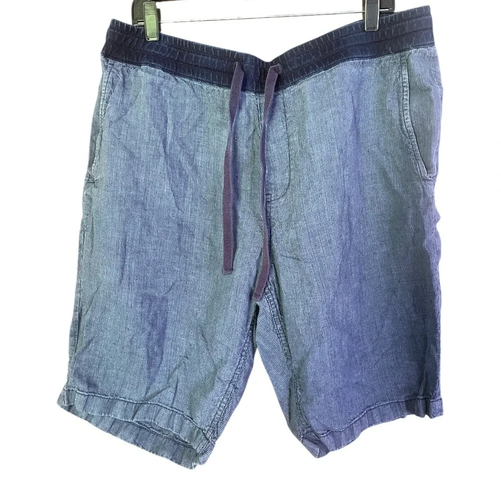 J.‎ Crew Blue Linen Shorts With Elastic Jersey Waistband XL